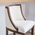 thumbnail image 5 of Dayalane Modern Farmhouse Bar Stools Set of 4, 26” Counter Height Bar Stools with Curved Back, Linen Upholstered & Solid Wood Legs Island Chairs for Dining Rooms Kitchens and Bars, Beige, 5 of 13