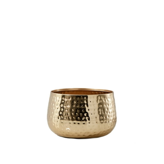 Serene Spaces Living 4.5" Gold Metal Bowl Vase