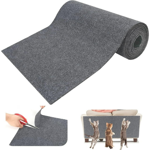 Tapete rascador de gato recortable, autoadhesivo de repuesto para estantes de árbol de gato, sofá de pared, protector de bricolaje (15.7 x 39.4 pulgadas)