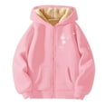 thumbnail image 4 of XEGLSBU Girls Winter Coat and Pants Set Size 7/8 Girls Zip up Hooded Jacket with Print Cute Casual Winter Warm up Outerwear for Kids with Pockets Girls Winter Coat a-Pink Size 8-9 Years, 4 of 4