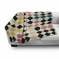 thumbnail image 2 of Abstract Soft Flannel Fleece Blanket, Avantgarde Geometric Diamond Shapes Tiles in Vintage Grunge Style Pastel, Cozy Plush for Indoor and Outdoor Use, 50" x 60", Cream and Multicolor, by Ambesonne, 2 of 5