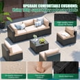 thumbnail image 4 of Clouddwell 7-Piece Patio Furniture Set on Sale, Black Rattan Wicker Outdoor Sectional Sofa Couch with Table Patio Conversation Set for Lawn& Backyard, Beige, 4 of 6