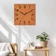 thumbnail image 3 of Burnt Orange Wooden Wall Clock Silent Non Ticking, Farmhouse Burlap Solid Orange Modern Linen Texture Square Wall Clocks Battery Operated, Decor Clock for Home Office, Living Room, Kitchen, 12 Inch, 3 of 9