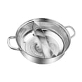 thumbnail image 4 of Olla Shabu con separador, doble sabor, fácil de limpiar, acero inoxidable 304 34 centímetros, 4 of 9