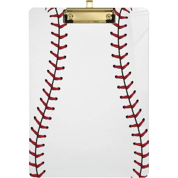 Coolnut Baseball 12.5"x9" Clipboard, Acrylic Fashion Letter A4 Size Clipboards with Metal Clip for Office School -12.5x9in
