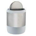 thumbnail image 6 of Bath Bliss Smooth Matte Stainless Steel Rotating Lid Waste Bin in White, 6 of 6