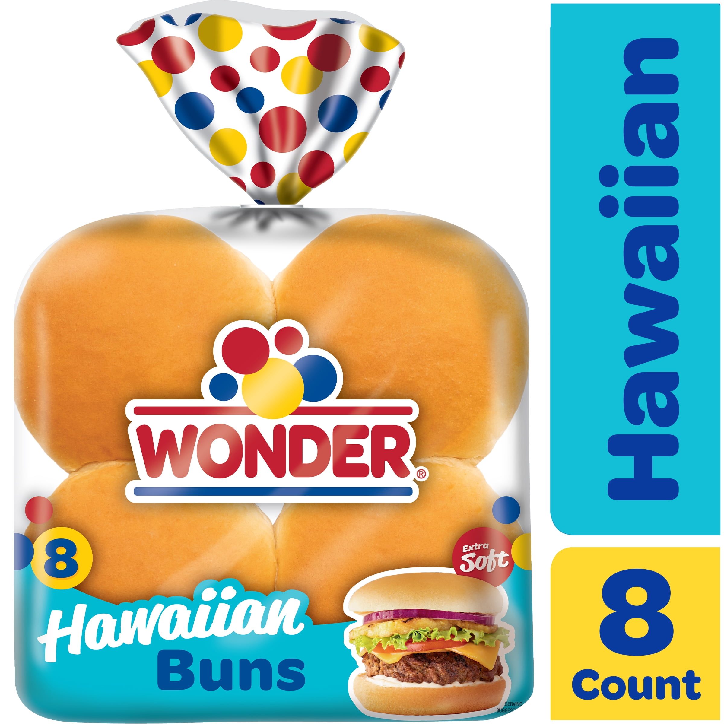 Wonder, Hawaiian Buns, 15 oz, White Bread Hamburger Buns - Walmart.com
