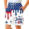 thumbnail image 2 of OOOUM Boys Swim Trunks Independence Day Ice Cream Print Elastic Waist Swim Shorts Casual Summer Beach Swimwear Red 7-8 Years, 2 of 4