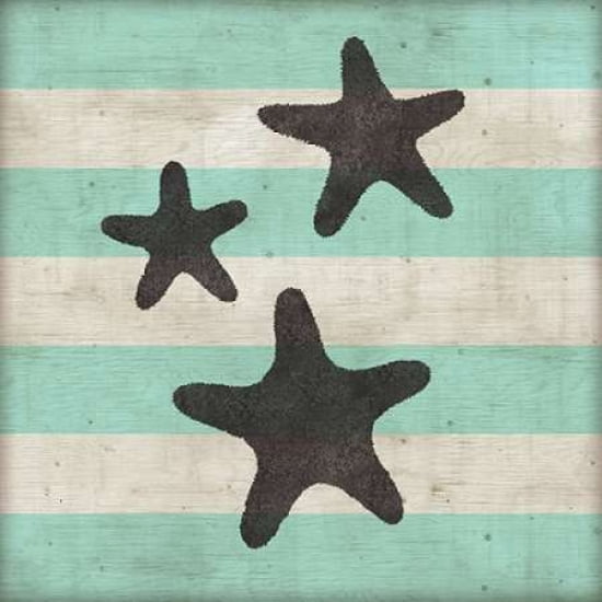 Striped Coastal III Canvas Art - A Fresh Bunch(24X24)