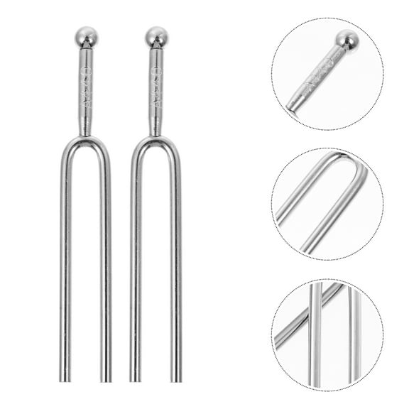 PBPBOX Guitar Tuning Forks 2Pack Standard Silver 440hz Tuning Forks for Musicians