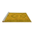 thumbnail image 2 of Ahgly Company Machine Washable Indoor Round Oriental Yellow Traditional Area Rugs, 3' Round, 2 of 4