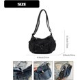 thumbnail image 5 of Sunyuer Women Vintage Washed Denim Crossbody Bag, Casual Small Hobo Shoulder Purse, Trendy Denim Sling Handbag with Front Pocket, Adjustable Strap Fashion Daily Outdoor Travel Shoulder Bag, 5 of 7