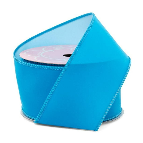 2 1/2" X 10 Yards Peacock Blue Softique Wired Ribbon by Paper Mart