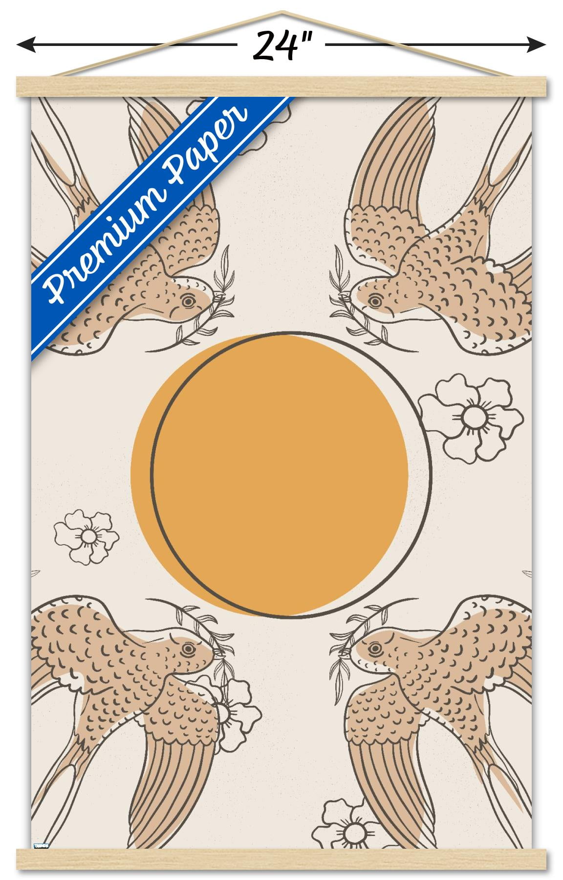 Birds Fly To The Sun Wall Poster with Magnetic Frame, 22.375" x 34"