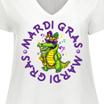 thumbnail image 4 of Inktastic Mardi Gras 2021 Party Alligator Women's Plus Size V-Neck T-Shirt, 4 of 5