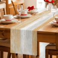 thumbnail image 5 of Orange Grey Table Runner 60 Inches, Farmhouse Gray Barn Wooden Vintage Striped Bed Runner Dresser Scarves Tabletop for Indoor Outdoor Parties/Ceremony/Banquet, 13" x 60", 5 of 9