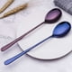 thumbnail image 2 of Cateissary 2019 304 Acero inoxidable Mango largo Estilo coreano Cuchara Café Sopa Bebida Cereal Postre Comedor Cucharadita Cocina y Comedor Azul, 2 of 6