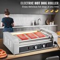 thumbnail image 2 of KFFKFF Sausage Roller, Accommodates 18 Hot Dogs with 7 Rollers, 1050W Stainless Steel Warming Device with Individual Temperature Regulation, LED Illumination and Removable Drip Pan, Hot Dog Griller, 2 of 9
