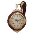 thumbnail image 1 of Reloj de pared decorativo de doble cara, estilo vintage de granja, para colgar en la oficina o Marrón, 1 of 9
