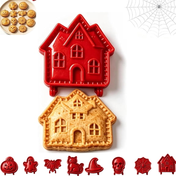 Clearance!!Halloween Mini Hand Pie Molds Set Pastry Cutter and Sealer for Holiday Baking 8 Shapes Food Grade Dough Press Cutter Halloween Baking,4.72''