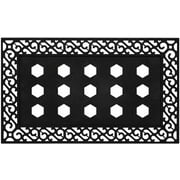 Rubber Welcome Door Mat Tray, Decorative Indoor Outdoor Doormat Tray Non Slip Front Door Mat Tray, Easy to Clean Low Profile Mat Tray for Entry Patio High Traffic Areas, 17.7 x 29.5Inch (Doormat tray)