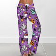 thumbnail image 1 of Kawaii Pajamas for Women Girls Cartoon Cat All Over Print Flannel Christmas Halloween Anime Soft Sleep Pajamas Pants, 1 of 5