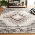 thumbnail image 3 of SAFAVIEH Jericho Marjan Aztec Polyester Shag Area Rug, Black/Rust, 8' x 10', 3 of 5