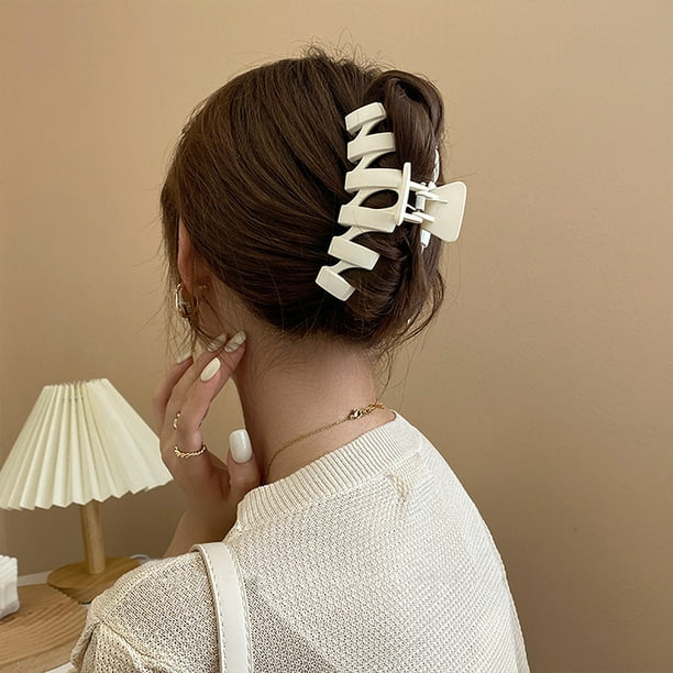 Pinzas para el cabello para mujeres, pinzas grandes con forma de garra, antideslizantes, mate, de sujeción fuerte, para cabello grueso o fino, para mujeres y niñas, cómodas, modernas y bonitas.
