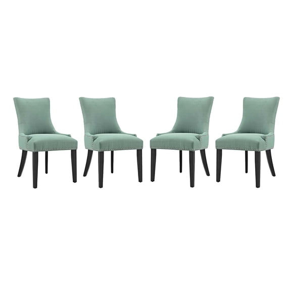 Modway Marquis Dining Chair Fabric Set of 4 in Laguna