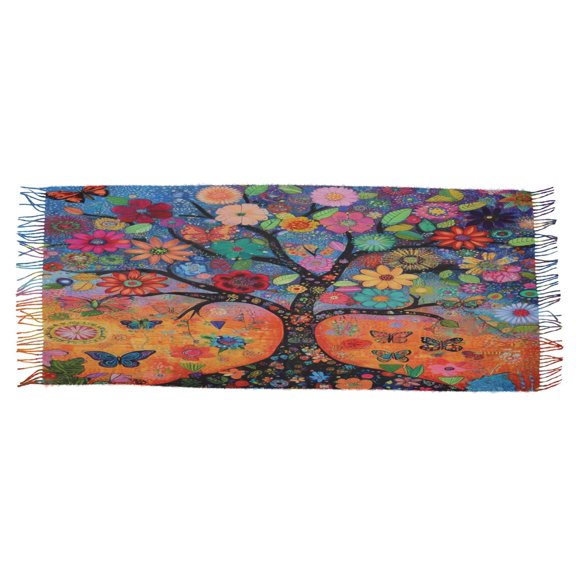BZSMCE Women Scarf Luxuriant Tree Simple Pattern Soft Warm Long Large Scarves