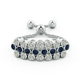 thumbnail image 2 of ANGARA Natural Three Row Bezel-Set Sapphire and Diamond Tennis Bolo Ring in 14K White Gold for Women (Size-1.8mm) | September Birthstone, Anniversary, Jewelry Gift for Women | Natural Sapphire Ring, 2 of 8