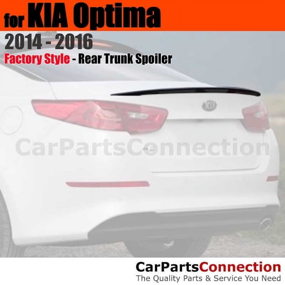 Trunk Spoiler Compatible With 2014-2015 Kia Optima Sedan Factory Style Flush Mount Painted Color 3D Bright Silver No Drill Install