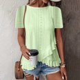 thumbnail image 2 of Kaprioy Women's Ruffle Hem Short Sleeve T-Shirt, Casual Summer Crew Neck Blouses Top, 2 of 6