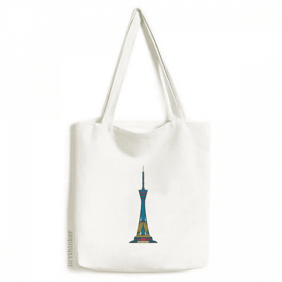 Hangzhou Semaphore Tower Plot Tote Canvas Bag Shopping Satchel Casual Handbag
