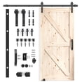 thumbnail image 4 of BALUS 42in x 84in Sliding Barn Door with 6.6ft Barn Door Hardware Kit & Handle, Pre-Drilled Ready to Assemble, DIY Unfinished Solid Spruce Wood Panelled Slab, X-Frame, Natural, 4 of 6