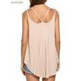 thumbnail image 6 of BadPiggies Women Flowy V Neck Sleeveless Tank Tops Summer Sexy Casual Double Spaghetti Straps Camisole Vest (2XL, Beige), 6 of 7