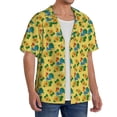 thumbnail image 2 of KLL Roosters And Sunflowers Print Men's Shirt Short Sleeve Button Down Summer Cuba Beach Shirts- XX-Large, 2 of 5