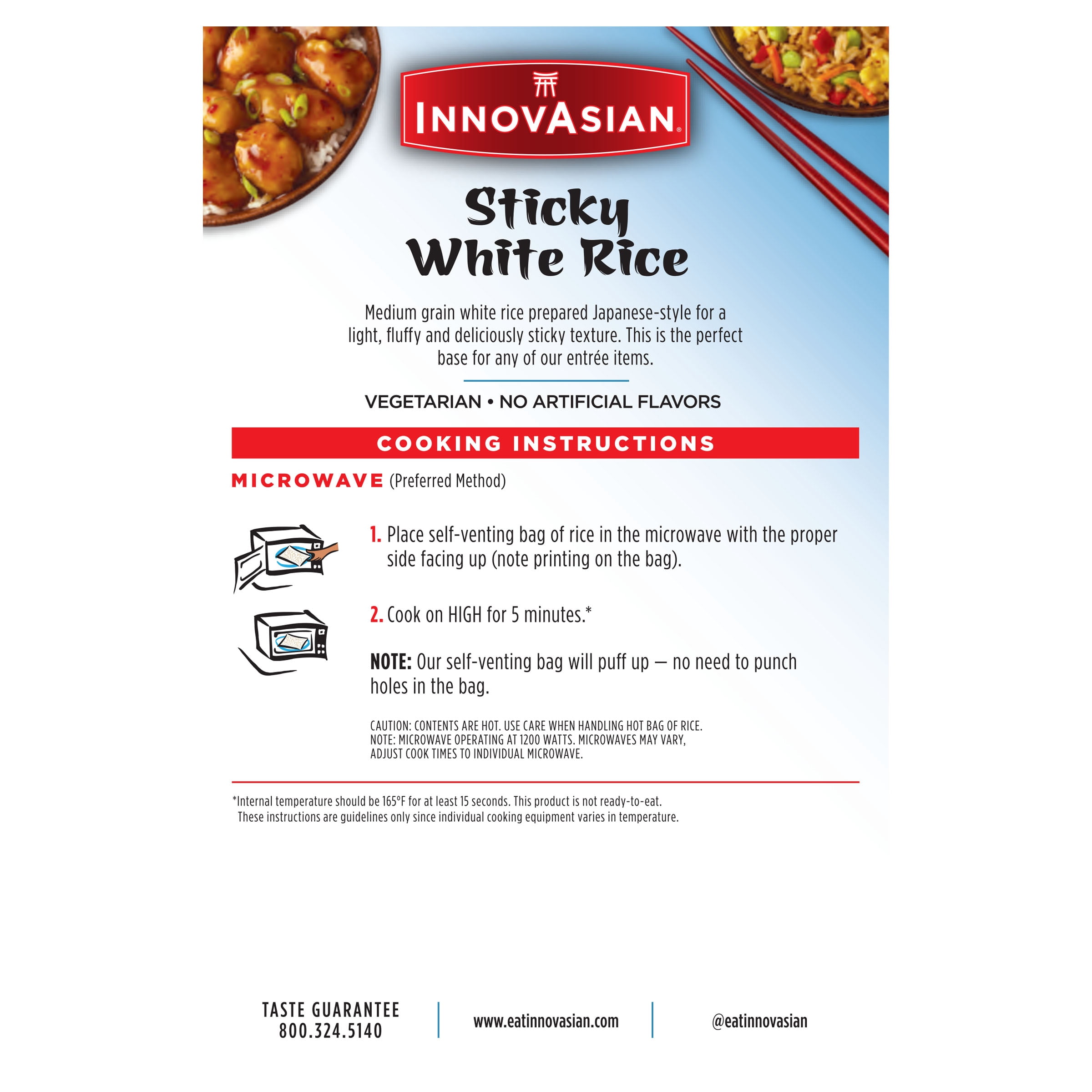 InnovAsian Sticky White Rice, 18 oz (Frozen)