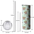 thumbnail image 5 of 20oz Green Highland Cow Flower Pattern Skinny Tumblers Stainless Steel Tumbler with Lid and Straw,Vacuum Insulated Double Wall Travel Tumbler Cups with Cleaning Brush for Coffee,Tea, 5 of 6