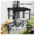 thumbnail image 7 of Catio Outdoor Enclosure, Wooden Cat Run Window Perch with Platform, Safely Enjoy Outdoor Views, Gray, 7 of 7