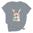 thumbnail image 1 of Pantalones Cortos para las Mujeres Sexy Pascua Moda Impresión Cuello Redondo Tee, Poliéster Ligero Casual Top para Primavera Verano Diario, Blusa de Suéter, 1 of 4