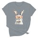 thumbnail image 1 of Pantalones Cortos para las Mujeres Sexy Pascua Moda Impresión Cuello Redondo Tee, Poliéster Ligero Casual Top para Primavera Verano Diario, Blusa de Suéter, 1 of 4