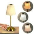 thumbnail image 4 of HBASD Cordless Table Lamp With Pleated Lampshade Rechargeable Night Light Daily Lighting Supplies (White）, 4 of 10