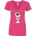 thumbnail image 3 of Inktastic Ice Cream Sundae Women's V-Neck T-Shirt, 3 of 5