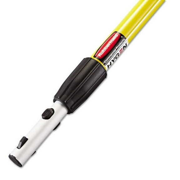 Rubbermaid HYGEN Quick-Connect Extension Handle, 48" to 72", Yellow/Black, Each