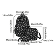 thumbnail image 4 of 3 PCS Black School Bow Backpack Womens Bookbag, Heavy Duty Hers Backpack Schoolbag Bookbag, 4 of 7
