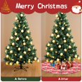 thumbnail image 4 of 36 Inch Christmas Tree Skirt – Velvet Plush Tree Mat, Soft Thickened Polyester with Red Ties, Single-Sided Printing, Available in 30in/36in/48in, Perfect for Holiday Xmas Tree Decoration, 4 of 7