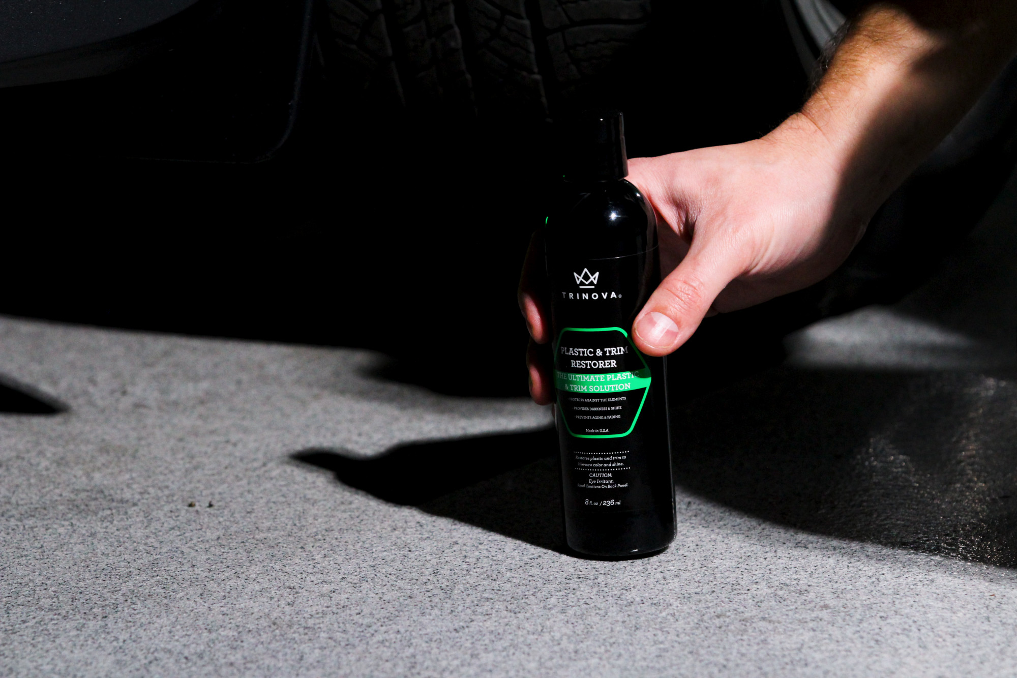 TriNova Plastic & Trim Restorer - Shines & Darkens Worn Out Plastic, Vinyl & Rubber Surfaces - Protects Cars & Motorcycles from Rain, Salt & Dirt - Prevent Fading - 8 OZ - image 9 of 11