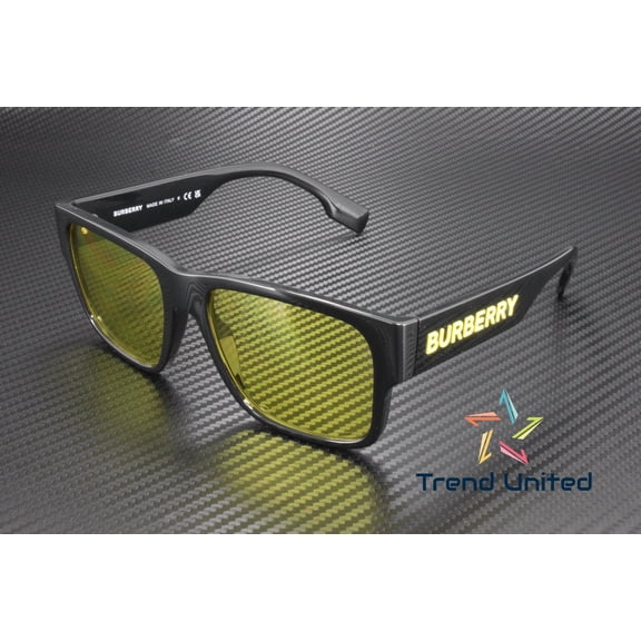 BURBERRY BE4358 300185 Knight Black Yellow 57 mm Men's Sunglasses