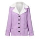 thumbnail image 4 of Chaquetas y abrigos casuales de manga larga sin capucha para mujer, abrigo de invierno cálido con solapas y botones, talla grande, 4 of 6